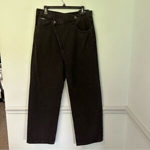 NWT Insane Gene Black Crossover Hi-Rise Straight Jeans Size 30
